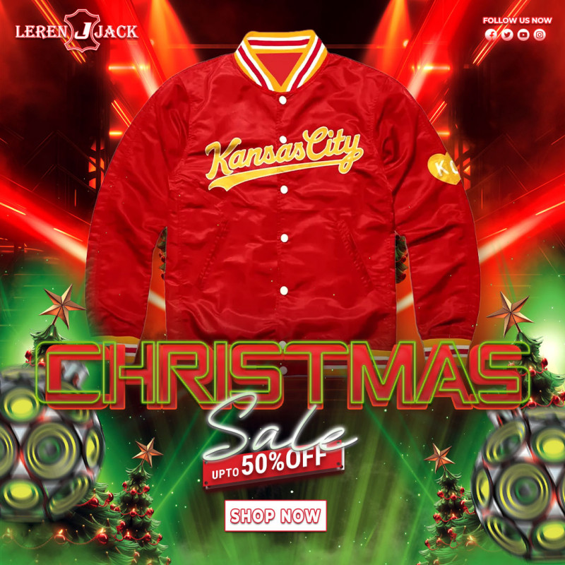 Kansas City Script Red Satin Jacket: 