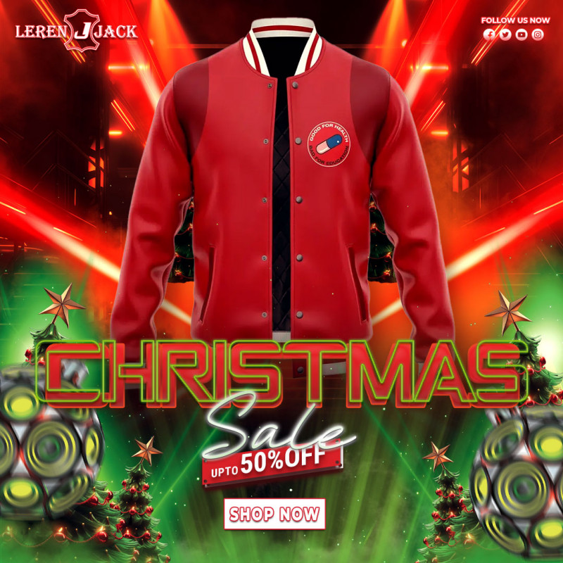 Good for Health Bad for Education Varsity Red Jacket: 