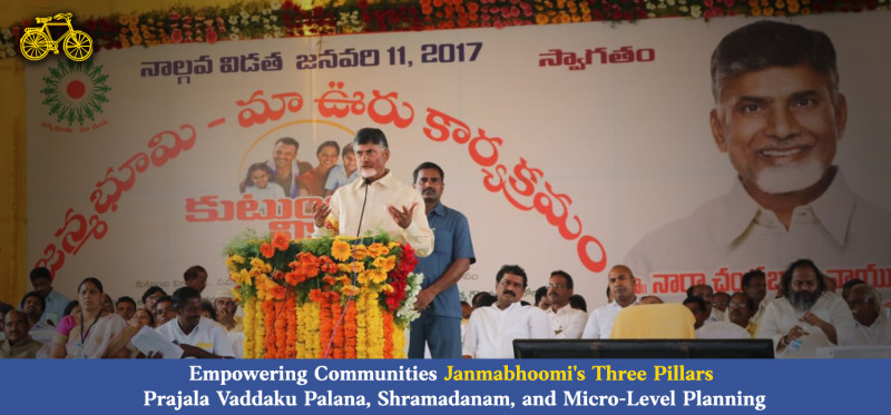 Empowering Communities: Janmabhoomi's Three Pillars - Prajala Vaddaku Palana, Shramadanam, and Micro-Level Planning: 