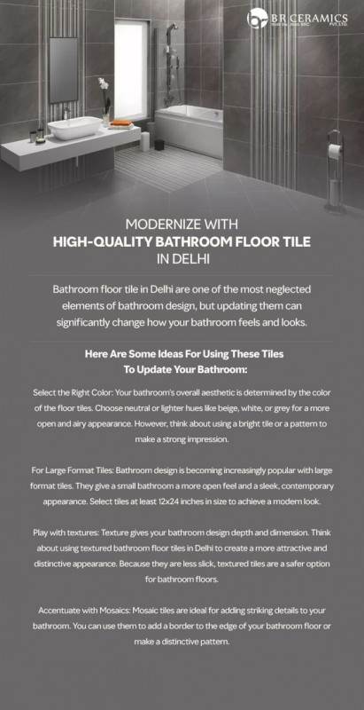 Revitalize Your Space with BR Ceramics - Bathroom Floor Tiles in Delhi for Timeless Elegance: 
