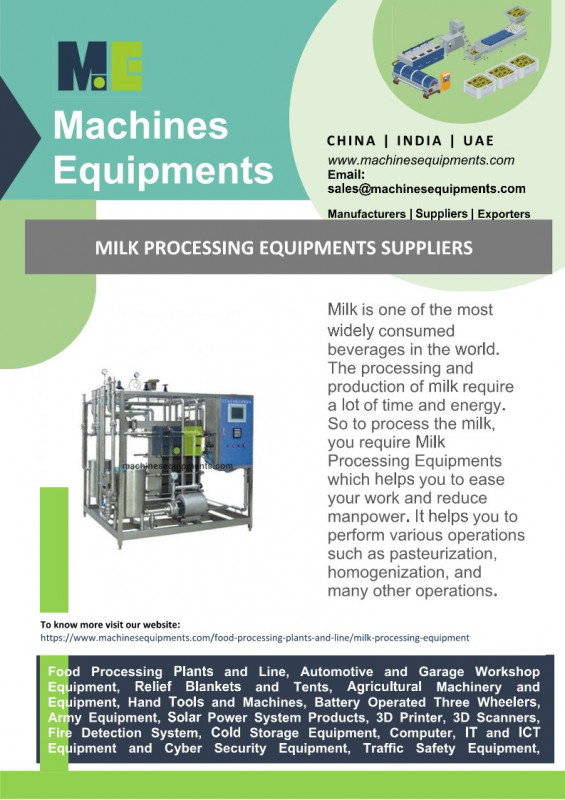 Milk Processing Equipments Suppliers: 