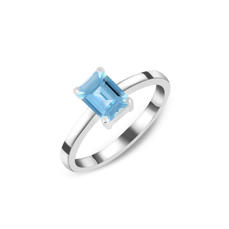Enchanting Azure: Sky Blue Topaz Ring: 