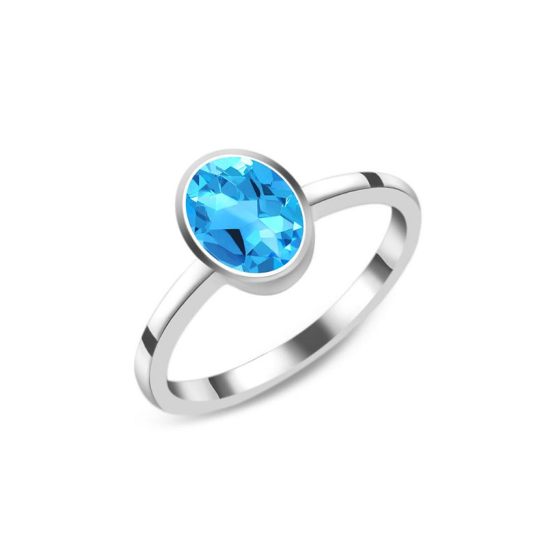 Radiant Reflections: Swiss Blue Topaz Ring: 