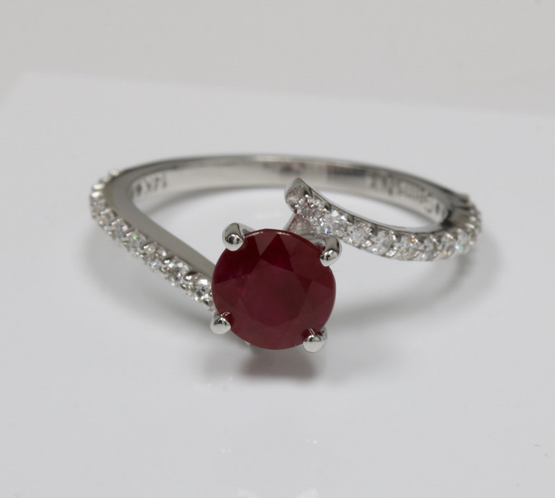 Glamorous Prong Set Ruby and Diamond Ring with Round Gems (1.72cttw): 