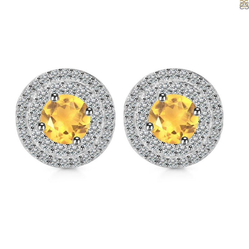 Golden Radiance: Citrine Teardrop Earrings: 