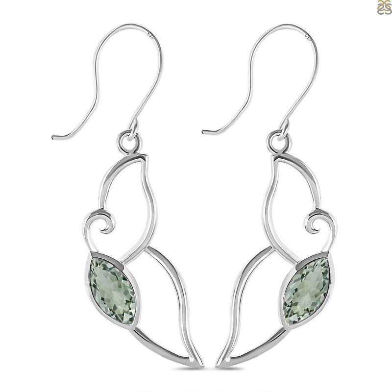 Green Amethyst Earrings - A Pair Of Serenity: 