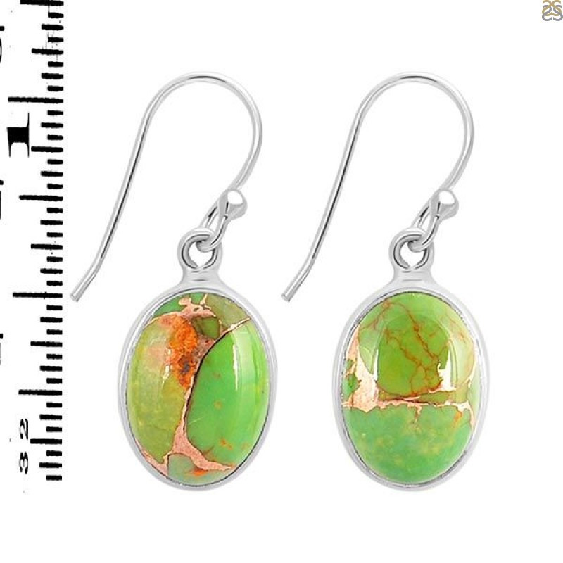 Green Copper Turquoise Earrings - The Stone of Wisdom: 