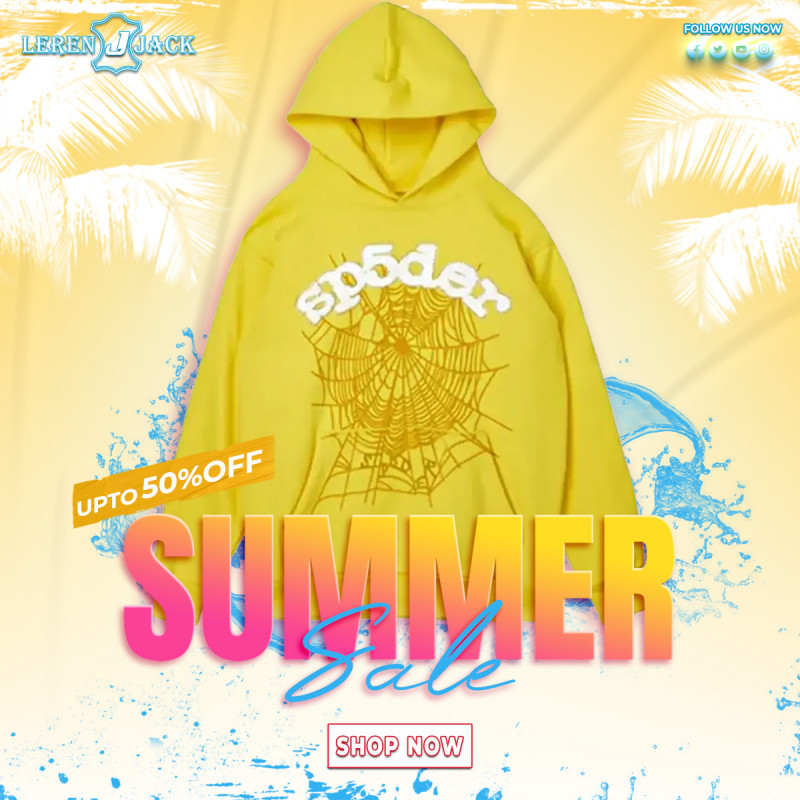 Yellow Sp5der Websuit Fleece Hoodie: 