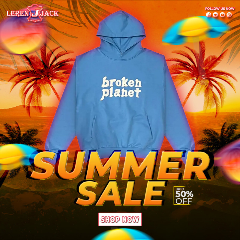 Broken Planet Blue Hoodie: 