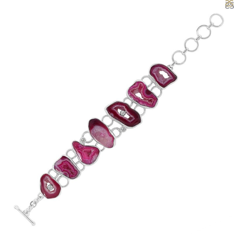 Pink Agate Bracelet - A Pinkish Affair: 