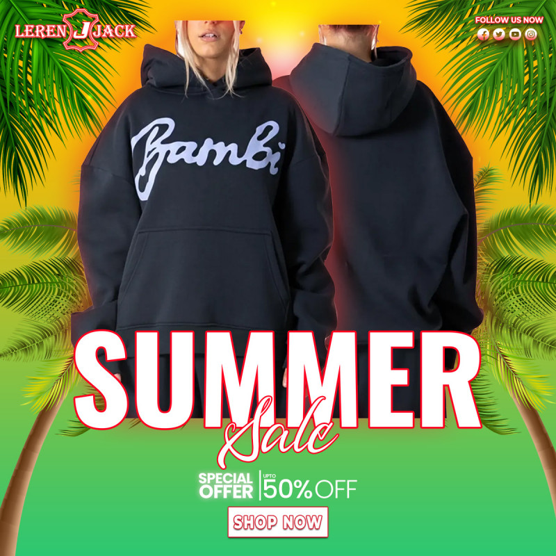 Bye Bambi Black Hoodie: 