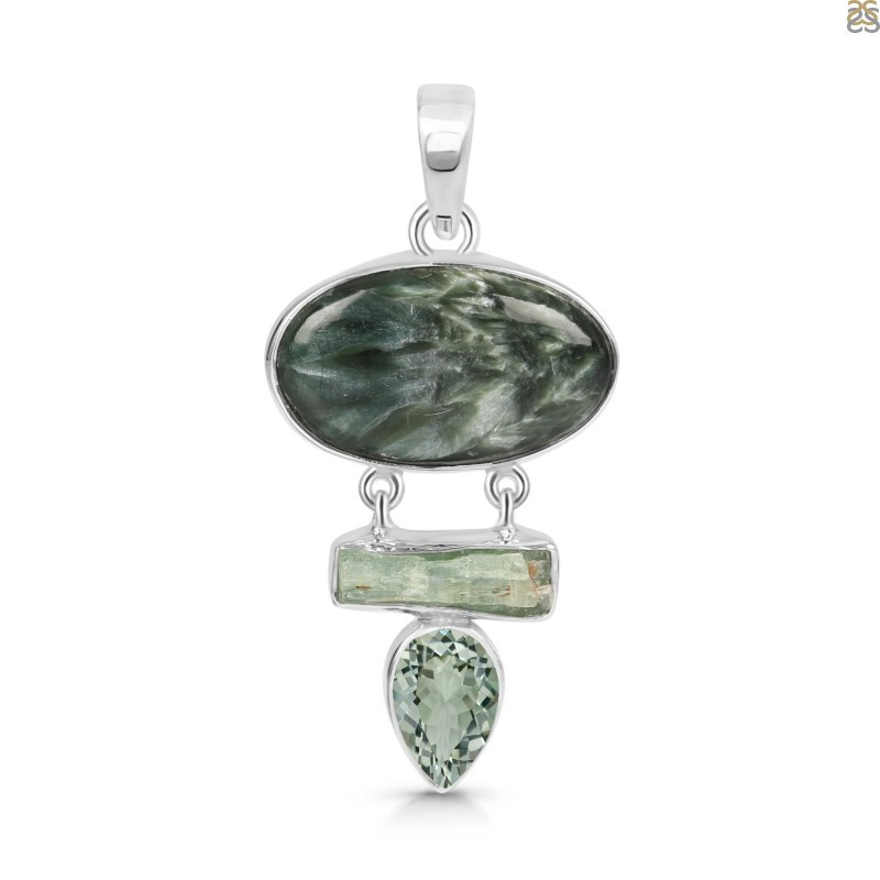 Buy Natural Wholesale Seraphinite Pendants from Rananjay Exports: 