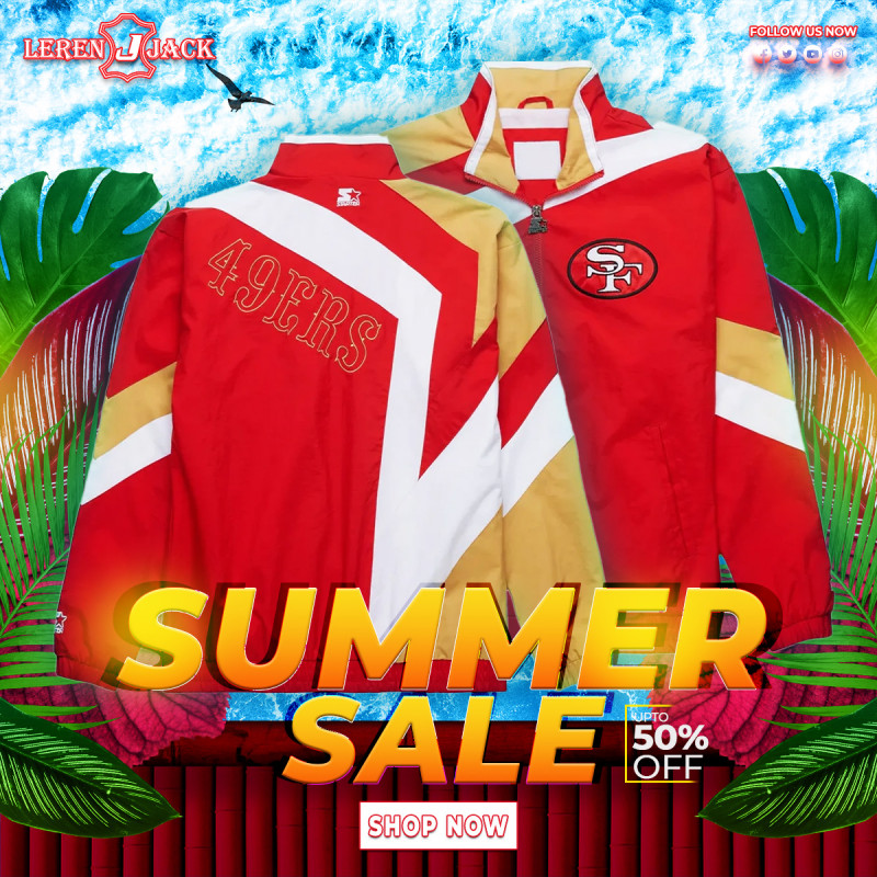 San Francisco 49ers Star Windbreaker Nylon Jacket: 