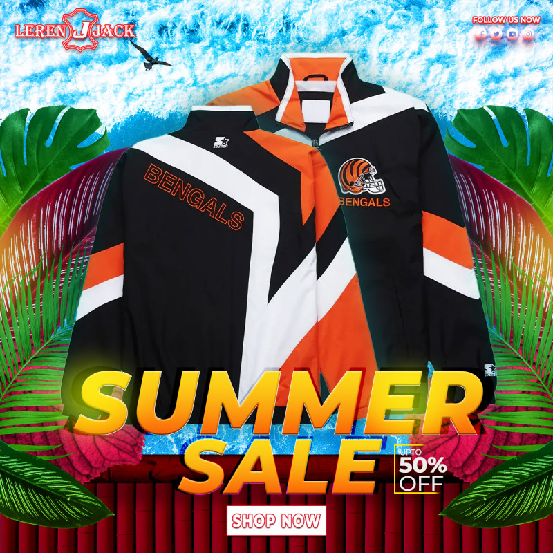 Cincinnati Bengals Star Windbreaker Full-Zip Jacket: 