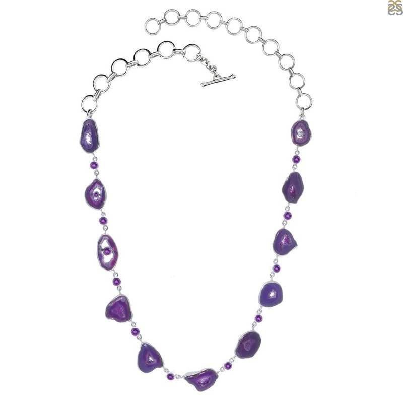 Purple Agate Necklace - A Symbol Of Royalty: 