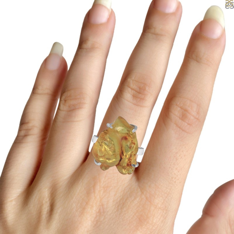 Amber Ring: The Fossilized Tree Resin: 