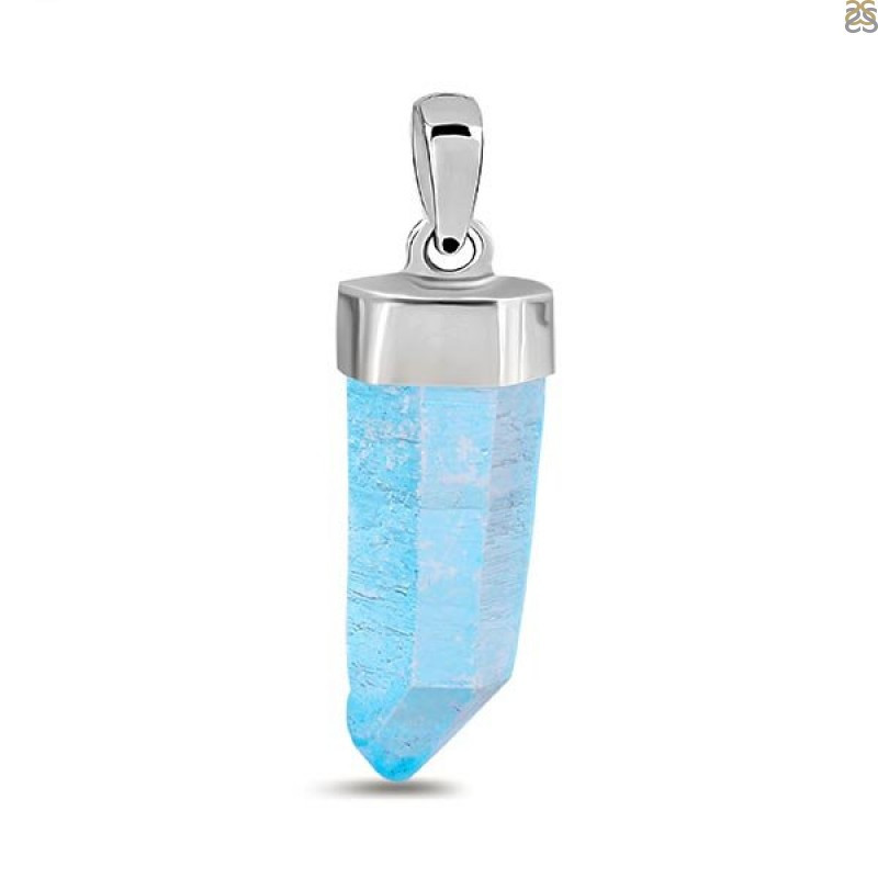 Natural Wholesale Aqua Aura Pendant: 