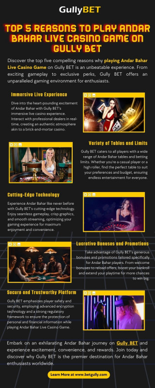 Top 5 Reasons to Play Andar Bahar Live Casino Game on Gully BET: 