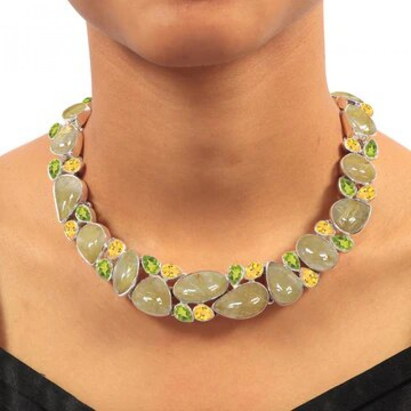 Radiant Elegance: Statement Golden Rutile Necklaces: 