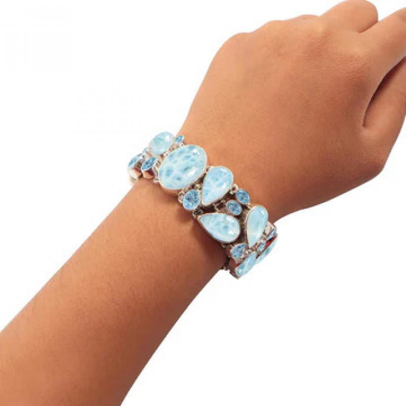 Sagacia's Tranquil Larimar Jewelry: Embrace Serenity: 