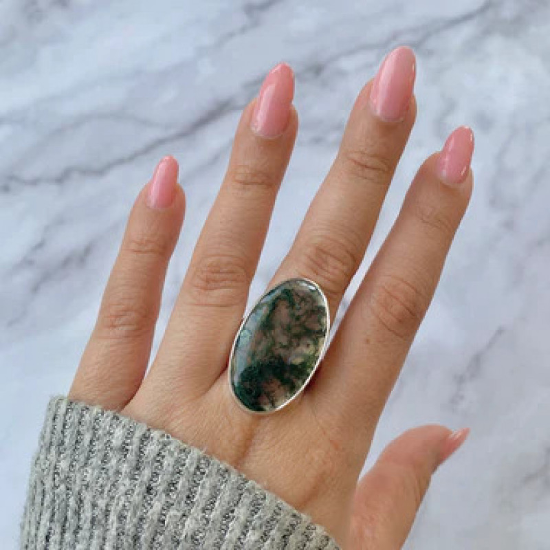 Embrace Nature's Essence: Discover Sagacia's Tranquil Moss Agate Jewelry: 