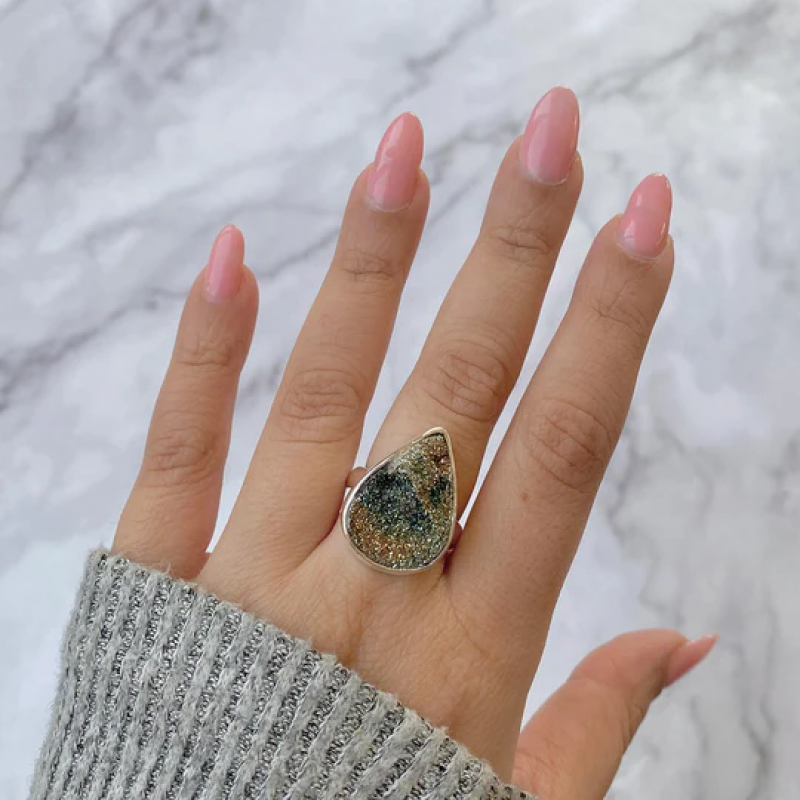Galactic Gleam: Spectropyrite Druzy Jewelry: 