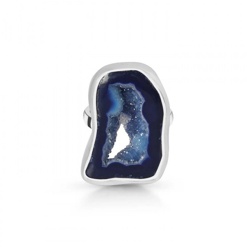 Stunning Statement Blue Agate Ring For your Mother: 