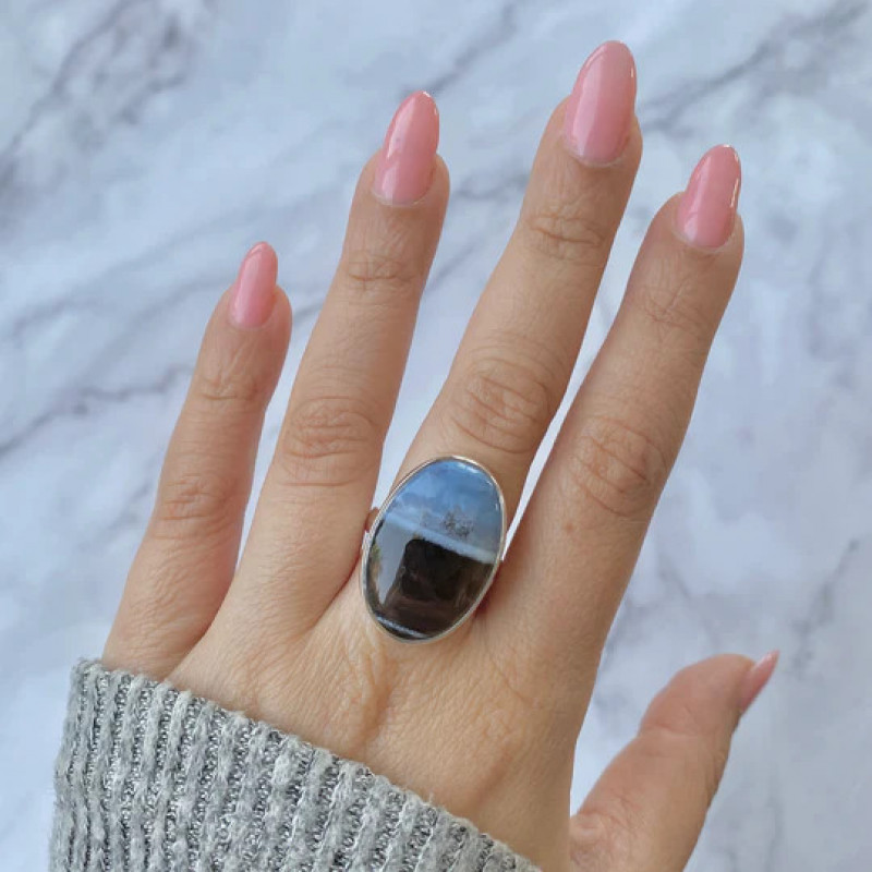 Sterling Blue Opal Rings Collection form sagaciya jewelry: 