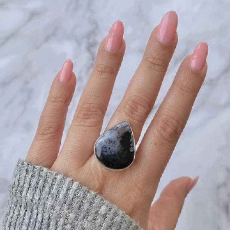 Statement Dendritic Agate Ring: Promote Inner Peace and Growth: 