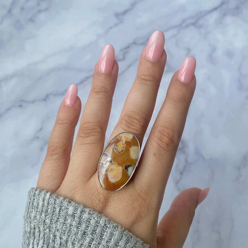 Sterling Deerfawn Jasper Rings Online at Sagaciya jewelry: 