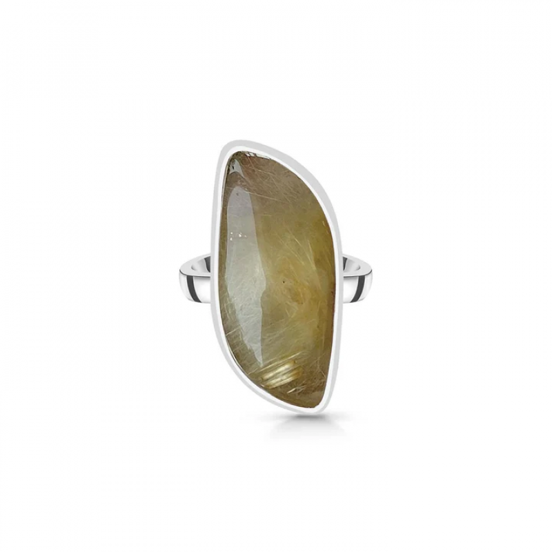 Statement Golden Rutile Wedding Ring Collection For A Stunning Bride: 
