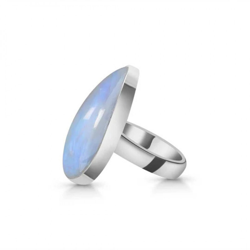 Lunar Elegance: Bold Moonstone Ring: 