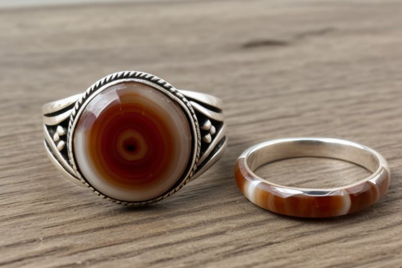 Stunning Red Botswana Agate Rings: 