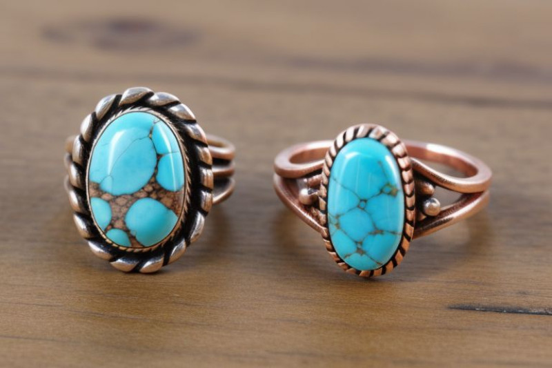 Copper Turquoise Rings: 