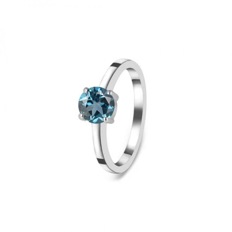 Blue Horizon: Dainty London Topaz Ring: 
