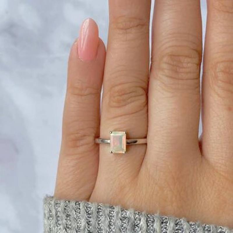 Charming Dainty Opal Rings: Subtle Elegance with Iridescent Beauty: 