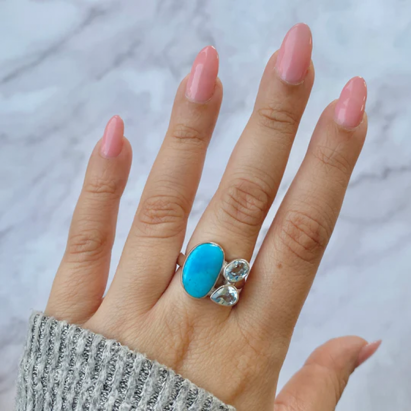 Make a Statement: The Bold Beauty of Rough Turquoise Rings: 