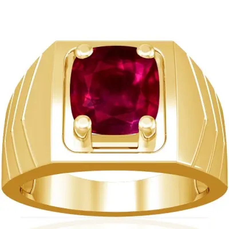Exquisite Untreated Cushion Ruby Men's Prong Set Ring (2.54 Carats): 