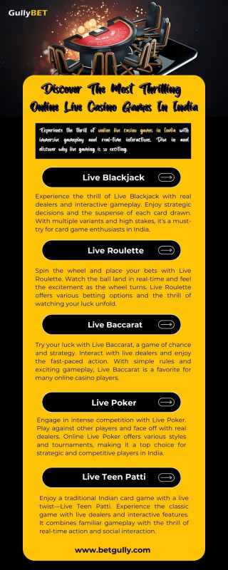 Discover The Most Thrilling Online Live Casino Games In India: 
