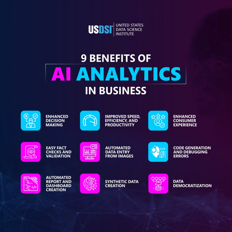 9 BENEFITS OF AI ANALYTICS IN BUSINESS: 