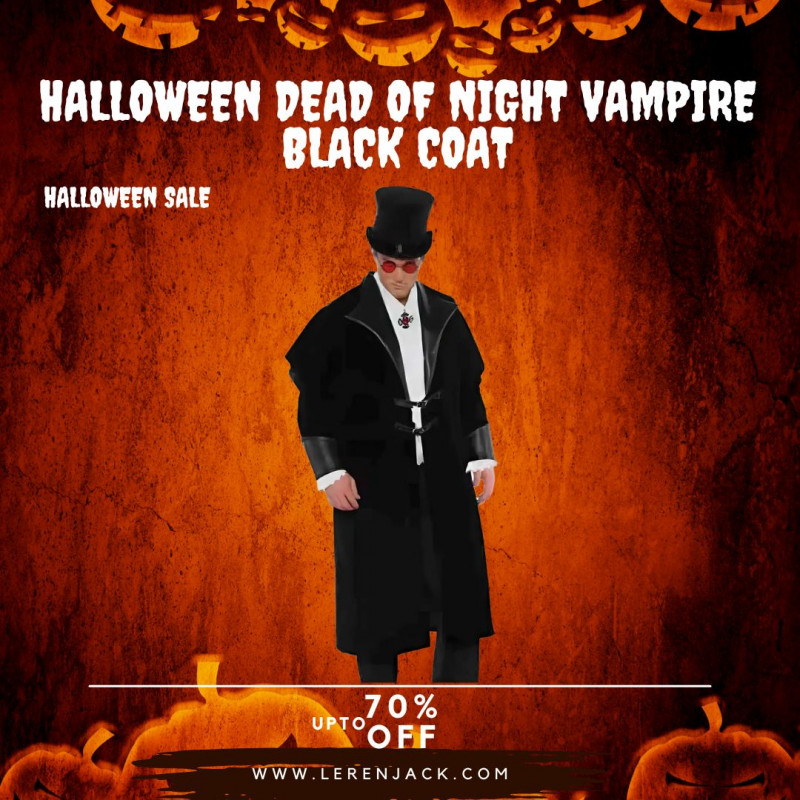 Halloween Dead Of Night Vampire Black Coat: 