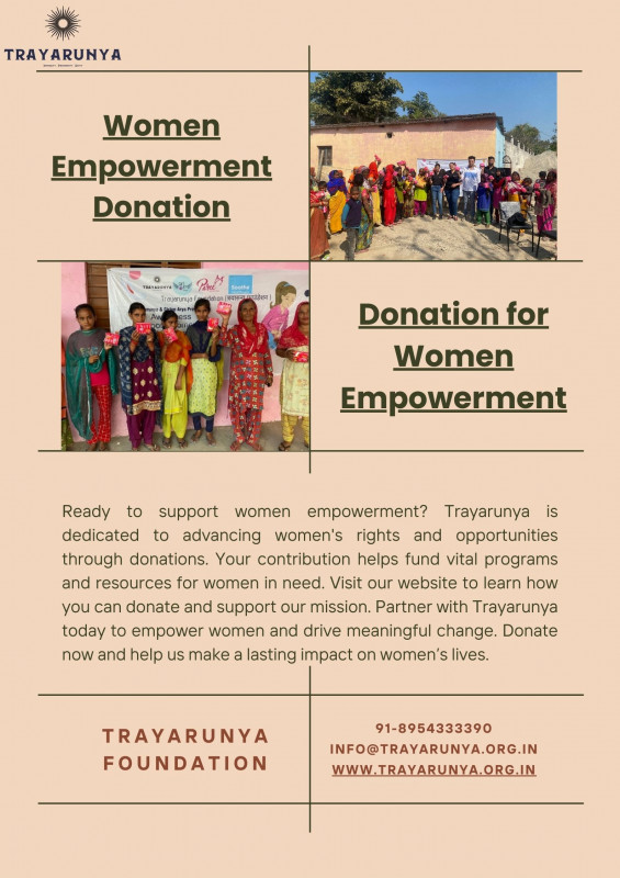 Trayarunya: Donate for Women Empowerment—Support Change Today: 