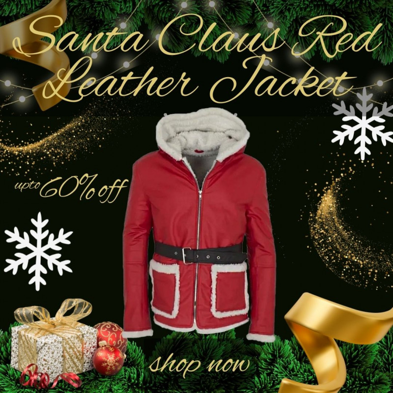 Santa Claus Red Leather Jacket: 
