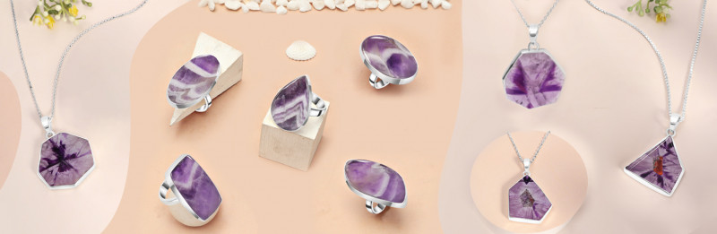 Elegant Amethyst Lace Agate Jewelry: A Fusion of Beauty and Serenity: 