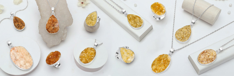 Glittering Radiance: The Beauty of Citrine Druzy Jewelry: 