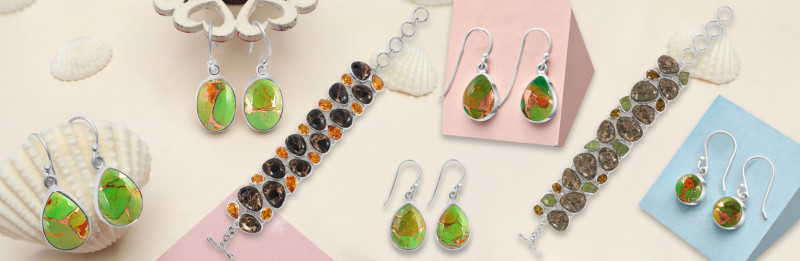 Timeless Designs in Green Copper Turquoise Jewelry: 