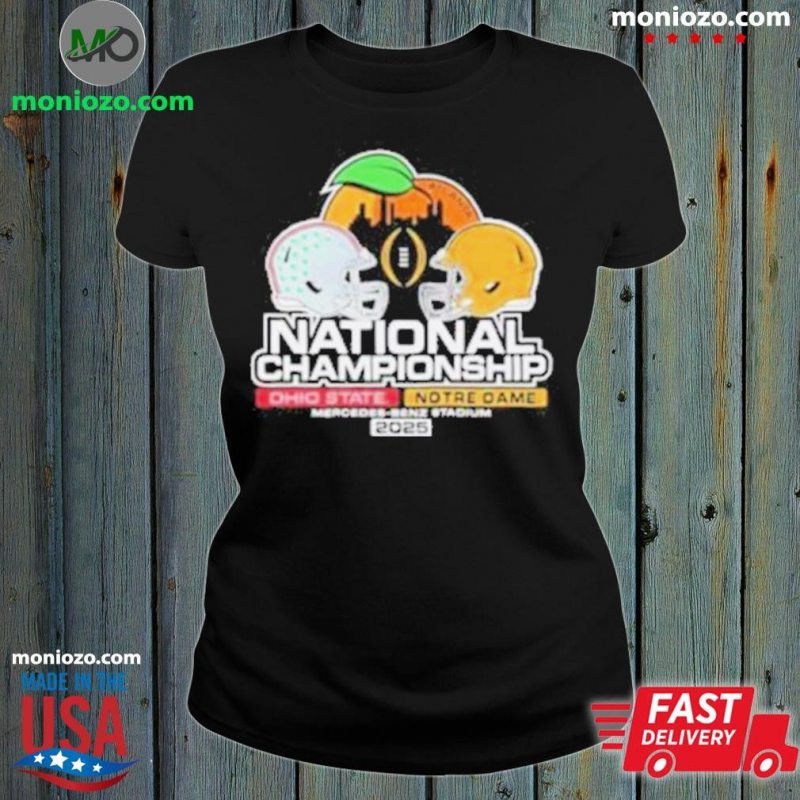 Official Ohio State Buckeyes Vs Notre Dame Fighting Irish 2025 National Championship Game Head to Head Shirt: 