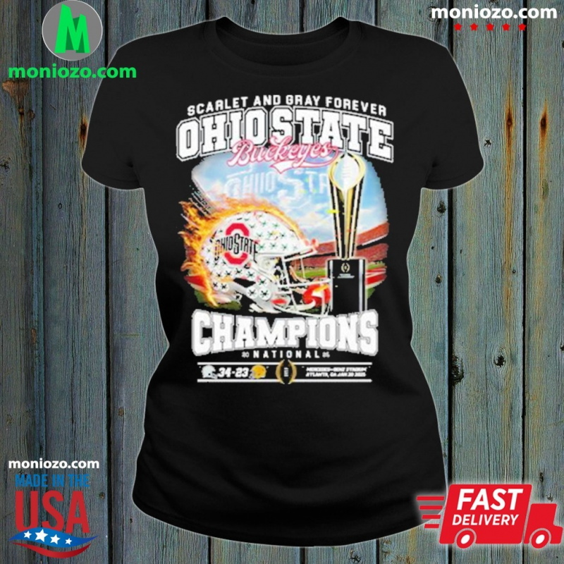 Official Scarlet And Gray Forever Ohio State 2025 CFP National Champions T-shirt: 