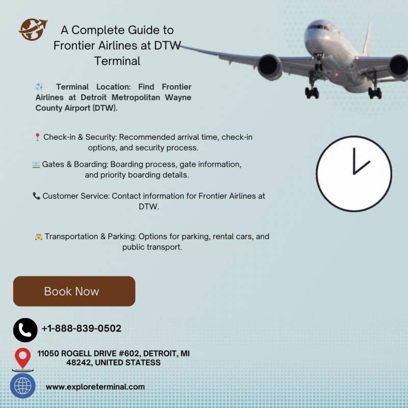 Frontier Airlines DTW Terminal +1-888-839-0502: 