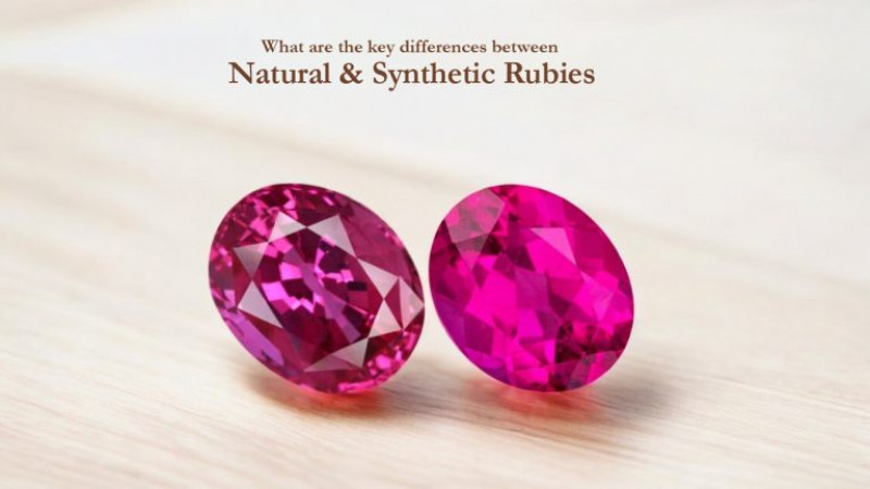 What are the key differences between natural and synthetic rubies: 